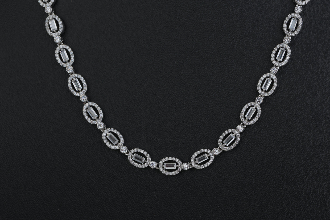 Silver Zircon Necklace Set(92.5)