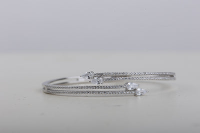 Silver Crystal Double Layer  Bracelet 92.5 silver