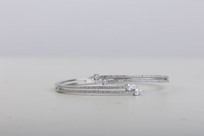 Silver Crystal Double Layer  Bracelet 92.5 silver