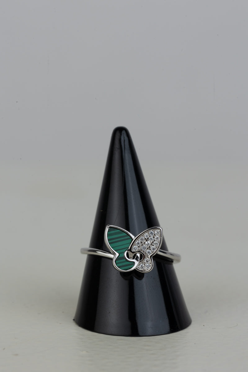 Silver Flutter Wings Adjustable Ring 92.5 silver