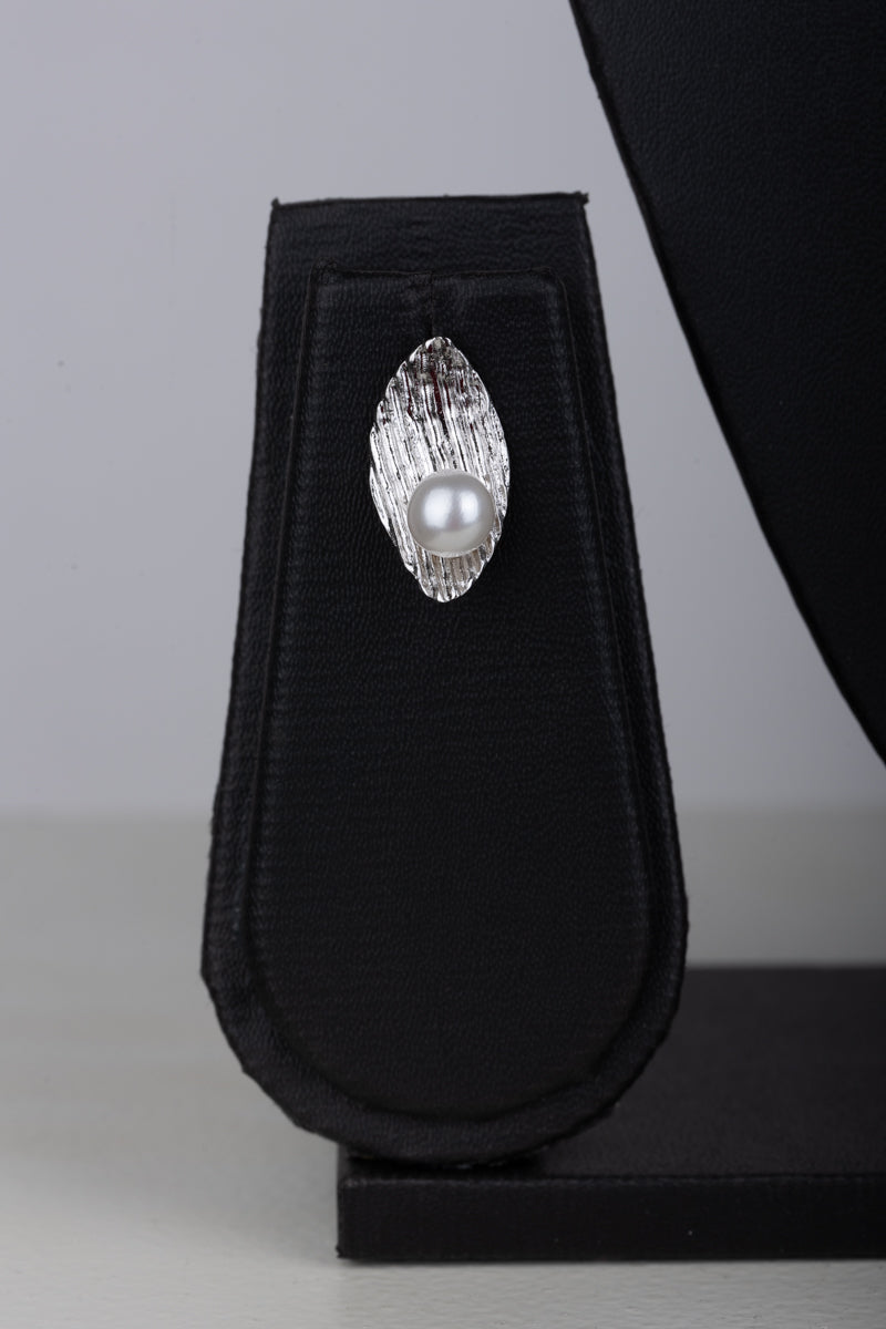 Silver Pearl leaf Earrings with Pendant Set(92.5)