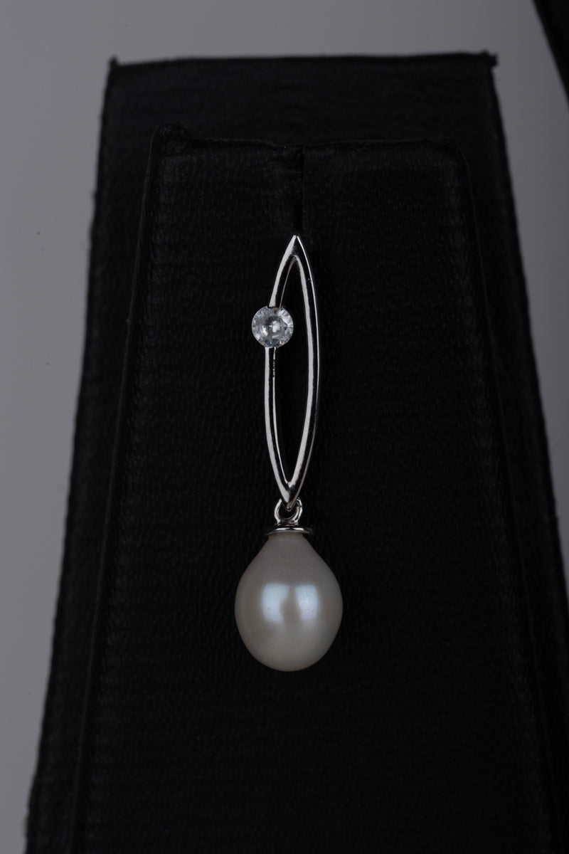 Silver Pearl Earrings With Pendant Set(92.5)