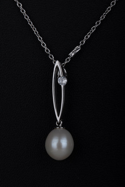 Silver Pearl Earrings With Pendant Set(92.5)