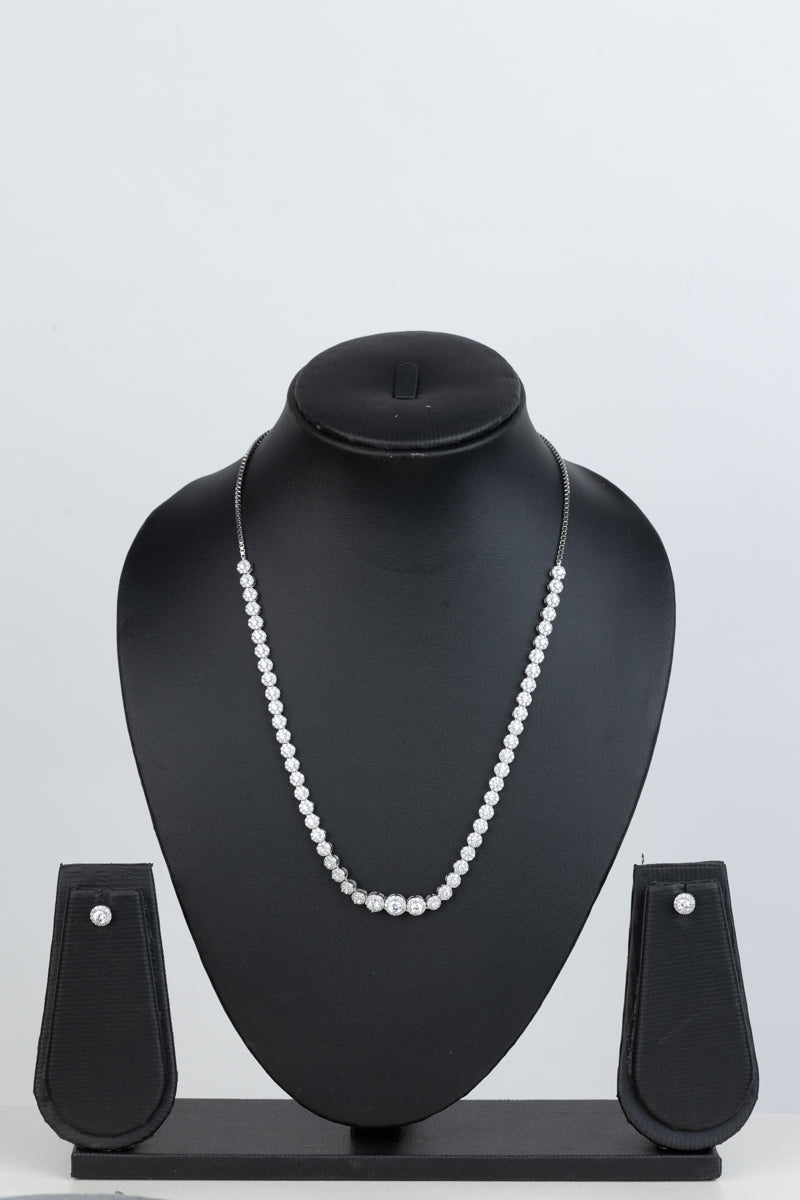 Silver solitaire Necklace(92.5)