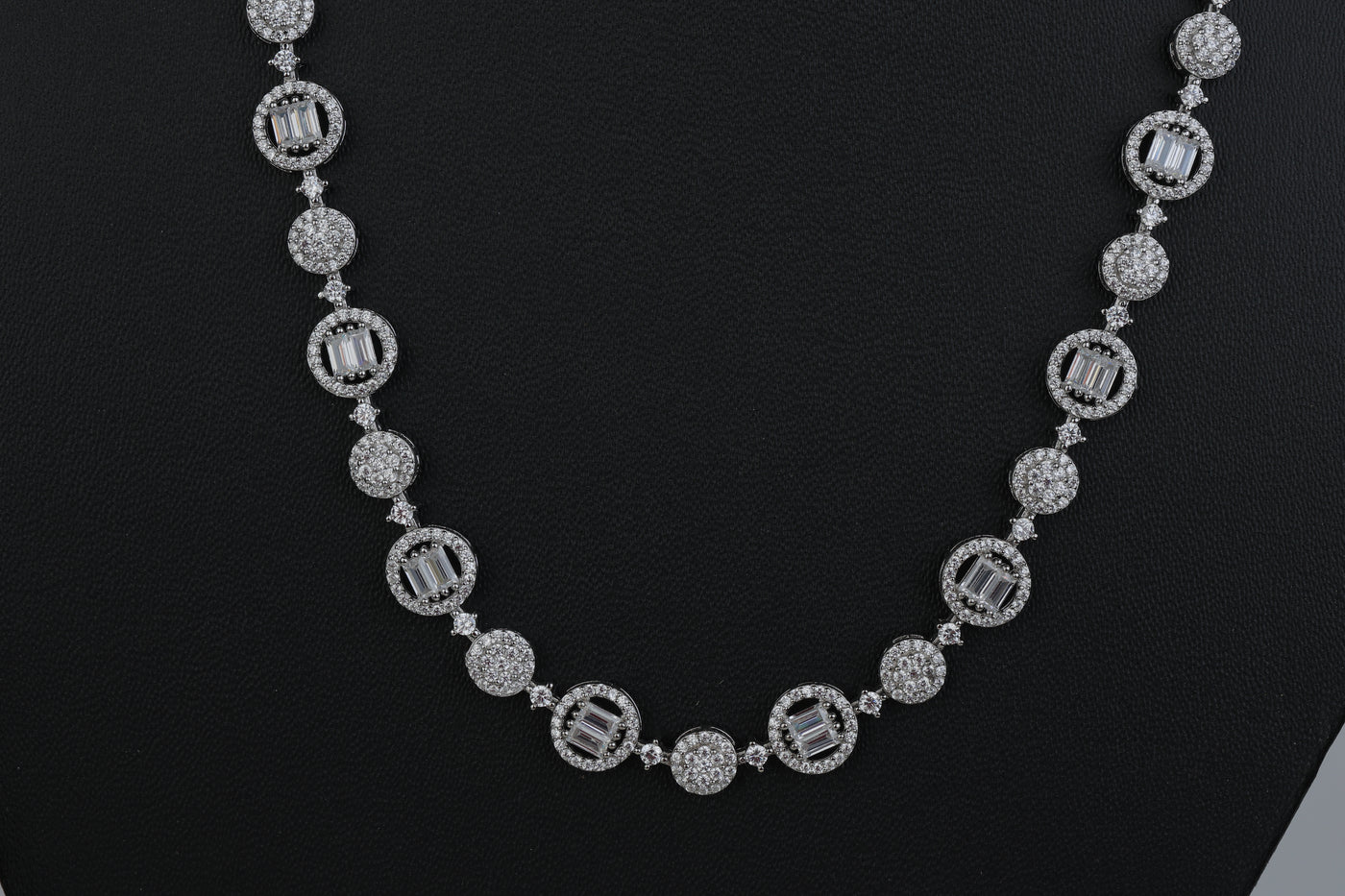 Silver Crystal Necklace Set 92.5 silver