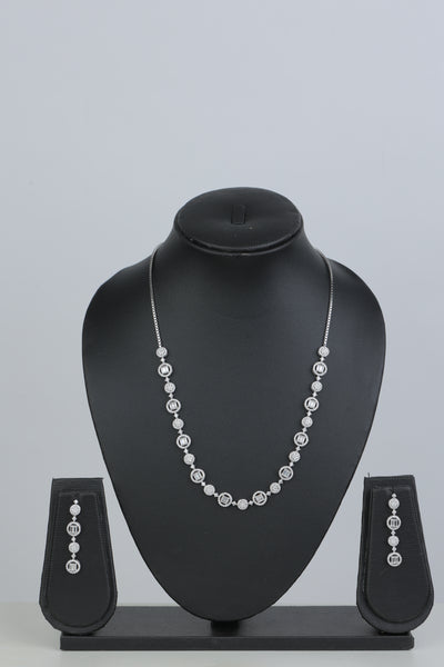 Silver Crystal Necklace Set 92.5 silver