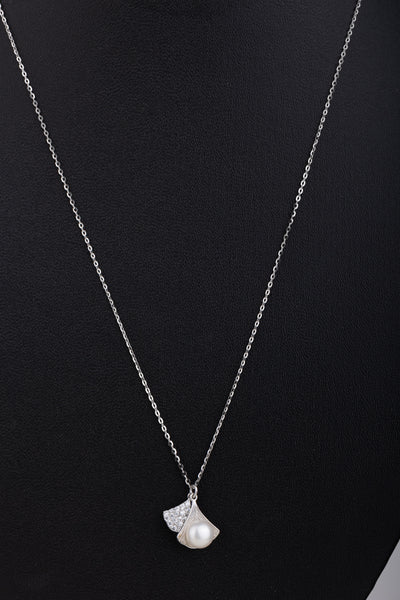 Silver Pearl Leaf Pendant With Chain(92.5)