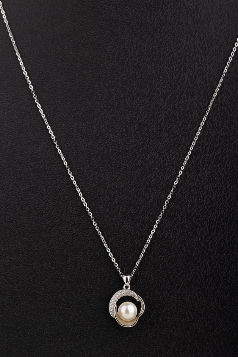 Silver Pearl Pendant with chain(92.5)