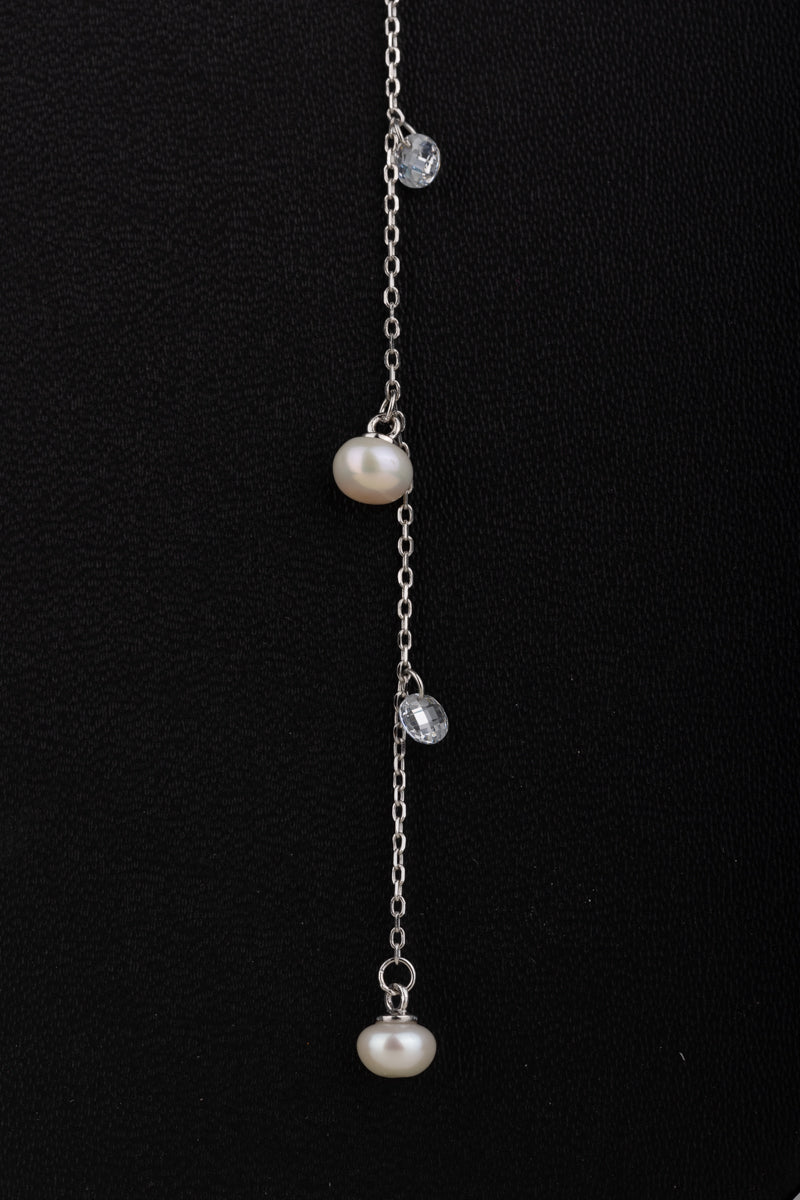 Silver Pearl Necklace(92.5) - 2