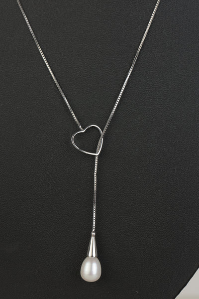 Silver Pearl Heart Necklace(92.5)