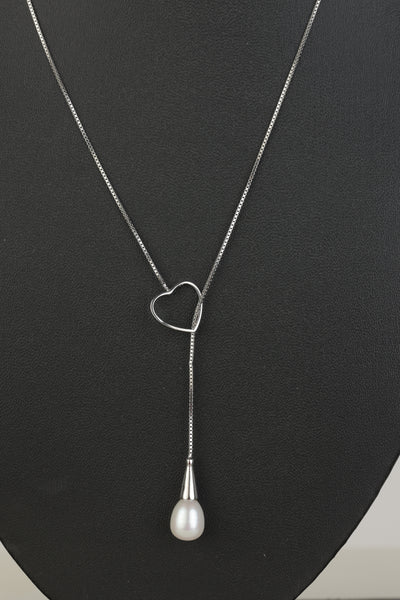 Silver Pearl Heart Necklace(92.5)