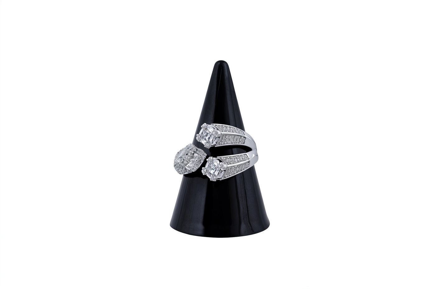 Silver Crystal Luxe Adjustable Ring 92.5 silver
