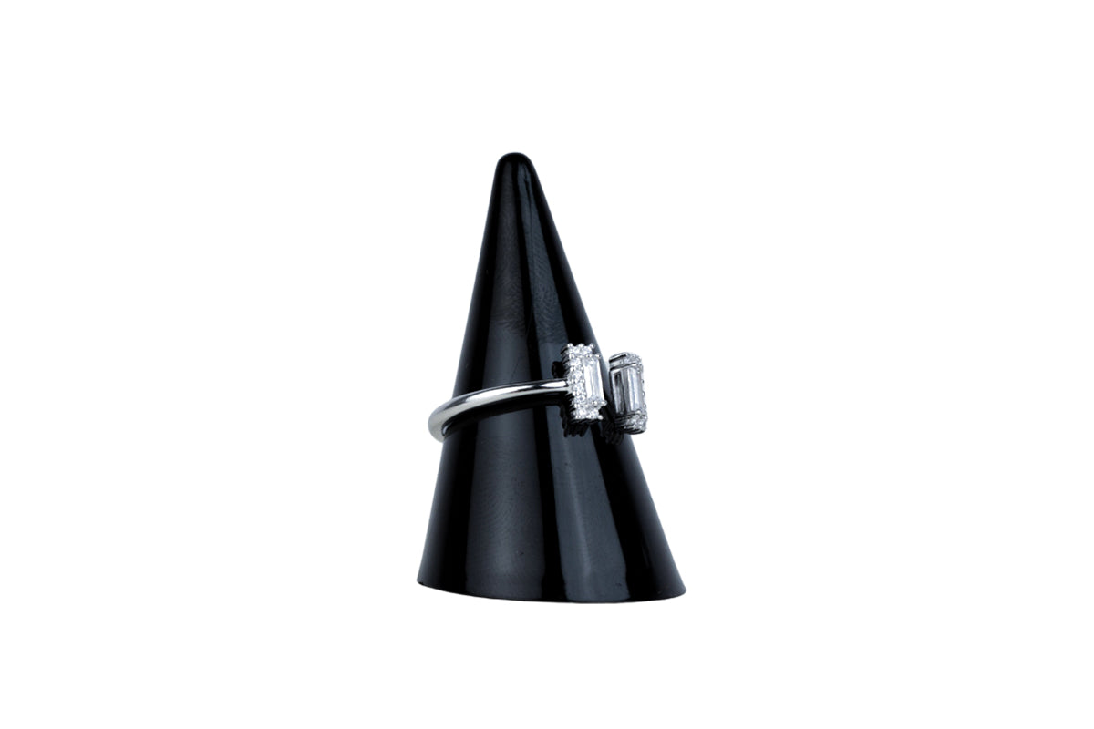Silver Baguette Adjustable Ring 92.5 silver